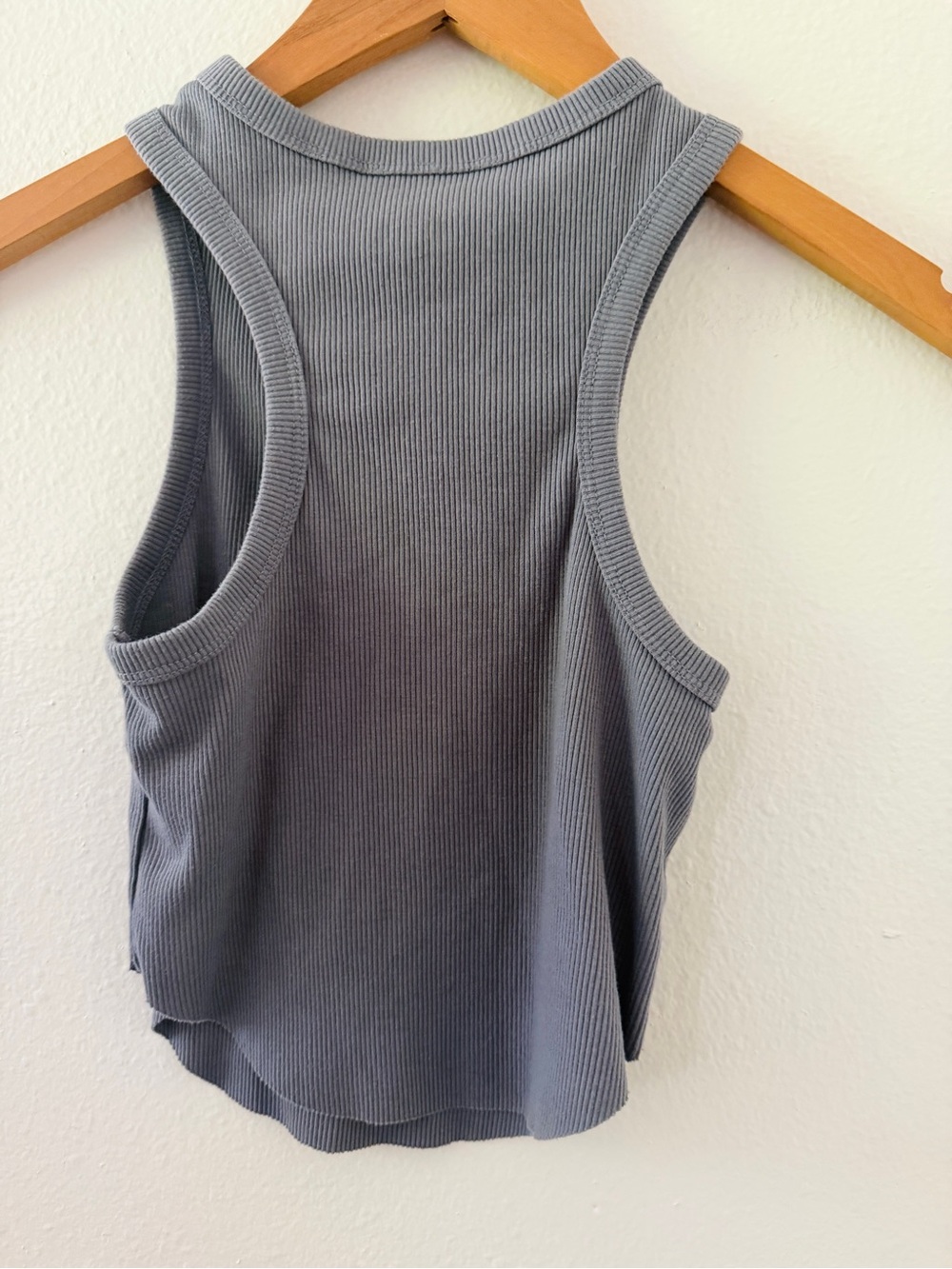 Wild Fable Ribbed Racerback Crop Tank Top - Blue Gray - Picture 2 of 3